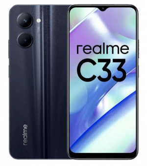 Смартфон Realme C33 32Gb 3Gb черный моноблок 3G 4G 6.5" 1600x720 Android 12 50Mpix 802.11 a/b/g/n/ac NFC GPS GSM900/1800 GSM1900 TouchSc от магазина РЭССИ