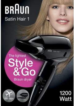 Фен Braun HD130 1200Вт черный от магазина РЭССИ