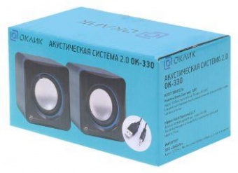 Колонки Оклик OK-330 2.0 черный 6Вт от магазина РЭССИ