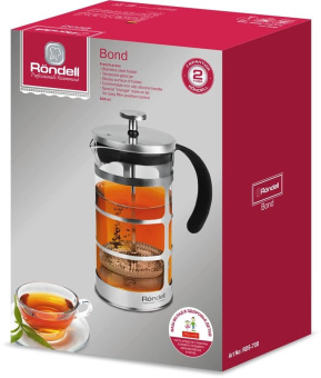 Френч-пресс Rondell Bond RDS-708 0.6л стальной/черный от магазина РЭССИ