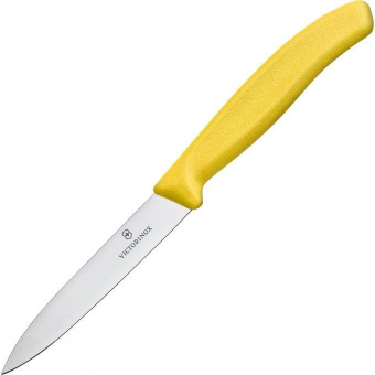 Нож кухонный Victorinox Swiss Classic (6.7706.L118) стальной для овощей лезв.100мм прямая заточка желтый от магазина РЭССИ
