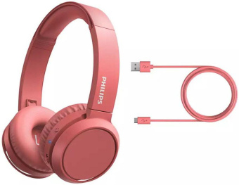 Гарнитура накладные Philips TAH4205RD/00 красный беспроводные bluetooth оголовье от магазина РЭССИ