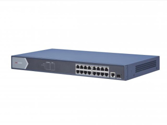 Коммутатор Hikvision DS-3E0518P-E 17G 1SFP 16PoE+ 230W неуправляемый от магазина РЭССИ