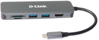Разветвитель USB 3.0 D-Link DUB-2327 2порт. черный (DUB-2327/A1A) от магазина РЭССИ