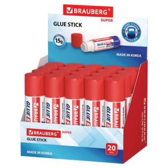 Клей-карандаш BRAUBERG SUPER 15 г Южная Корея 229541 от магазина РЭССИ
