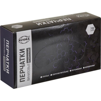 Виниловые неопудренные перчатки AVIORA р.L 100 шт. 402-639 от магазина РЭССИ