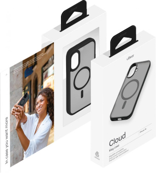 Чехол (клип-кейс) uBear для Apple iPhone 16 Cloud with MagSafe черный (CS427BL61MT-I24M) от магазина РЭССИ