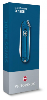 Нож-брелок Victorinox Classic SD Colors Sky High 58 мм 7 функций полупрозрачный синий 0.6223.T61G от магазина РЭССИ
