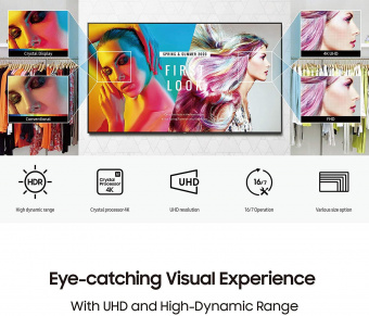 Панель Samsung 50" BE50T-H черный LED 16:9 DVI HDMI M/M TV глянцевая Piv 178гр/178гр 3840x2160 VGA FHD USB 11.4кг от магазина РЭССИ