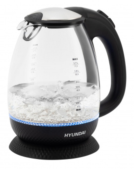 Чайник электрический Hyundai HYK-G3804 1.7л. 2200Вт черный (корпус: стекло) от магазина РЭССИ