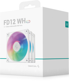 Вентилятор для корпуса Deepcool FD12 120х120x25 белый 4-pin 26.9дБ (упак.:3шт) (R-FD12-WHNPN3-G) Ret от магазина РЭССИ