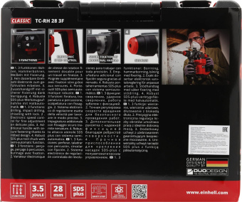 Перфоратор Einhell TC-RH 28 3F патрон:SDS-plus уд.:3.5Дж 950Вт (кейс в комплекте) от магазина РЭССИ