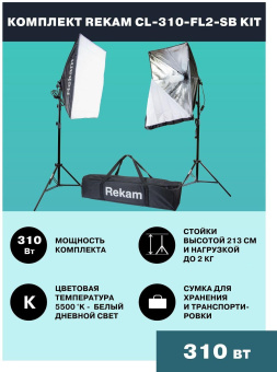 Комплект освещения Rekam CL-310-FL2-SB-FL1S от магазина РЭССИ