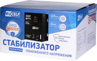 Стабилизатор напряжения Rucelf RS-5000 5кВА однофазный черный от магазина РЭССИ