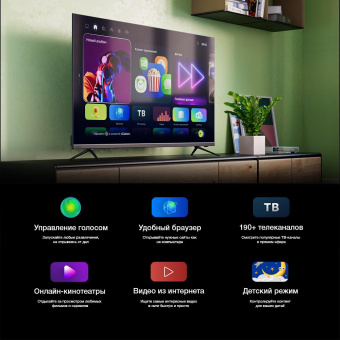 Телевизор LED Hyundai 75" H-LED75BU7002 Салют ТВ Metal черный 4K Ultra HD 60Hz DVB-T DVB-T2 DVB-C DVB-S DVB-S2 USB WiFi Smart TV от магазина РЭССИ