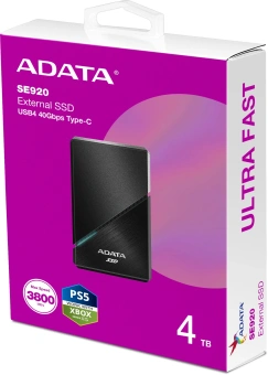 Накопитель SSD A-Data USB-C 4.0 4TB SE920-4TCBK SE920 2.5" черный от магазина РЭССИ