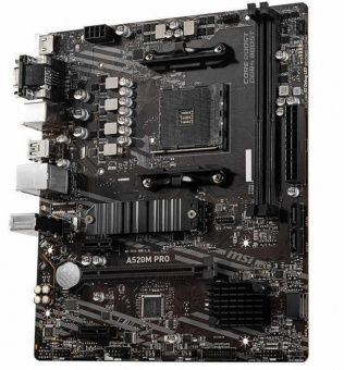 Материнская плата MSI A520M PRO Soc-AM4 AMD A520 2xDDR4 mATX AC`97 8ch(7.1) GbLAN RAID+VGA+HDMI+DP от магазина РЭССИ
