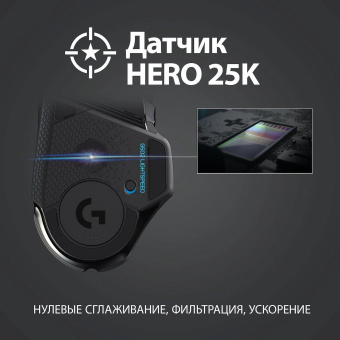 Мышь Logitech G502 Lightspeed черный оптическая 25600dpi беспров. USB 9but (910-005567) от магазина РЭССИ