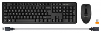 Клавиатура + мышь A4Tech 3330N клав:черный мышь:черный USB беспроводная Multimedia от магазина РЭССИ