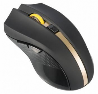 Мышь Оклик 495MW черный/золотистый оптическая (1600dpi) беспроводная USB для ноутбука (6but) от магазина РЭССИ