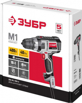 Дрель-шуруповерт Зубр ДШ-М1-400-2 400Вт патрон:быстрозажимной от магазина РЭССИ