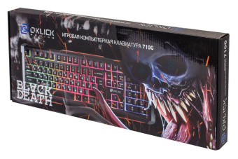 Клавиатура Оклик 710G BLACK DEATH черный/серый USB Multimedia for gamer LED от магазина РЭССИ