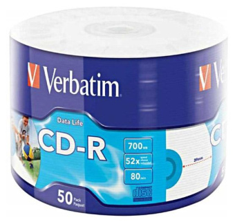 Диск CD-R Verbatim 700Mb 52x bulk (50шт) Printable (43794) от магазина РЭССИ