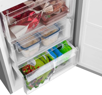 Холодильник Weissgauff WRK 185 Total NoFrost Inverter Inox 2-хкамерн. нержавеющая сталь инвертер от магазина РЭССИ