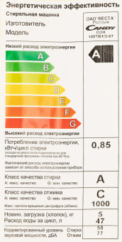 Стиральная машина Candy Smart Pro CO4 105TB1/2-07 класс: A-10% загр.фронтальная макс.:5кг белый от магазина РЭССИ