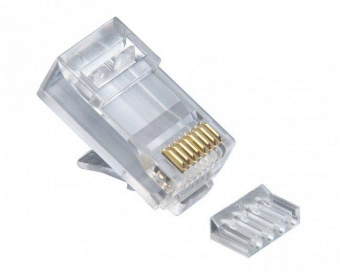 Вилка Cablexpert RJ-45 (8P8C) PLUG5UP-INSERT универсальная кат.5e со вставкой контакты 30 микрон (100 шт.) от магазина РЭССИ