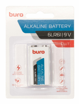 Батарея Buro Alkaline 6LR61 9V (1шт) блистер от магазина РЭССИ