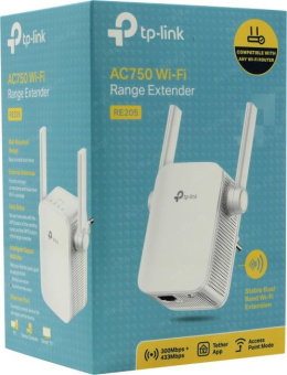 Повторитель беспроводного сигнала TP-Link RE205 AC750 10/100BASE-TX белый от магазина РЭССИ