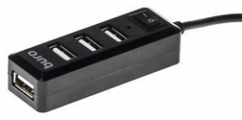 Разветвитель USB 2.0 Buro BU-HUB4-0.5L-U2.0 4порт. черный от магазина РЭССИ