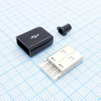 USB AM черный пластиковый кожух от магазина РЭССИ