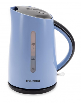 Чайник электрический Hyundai HYK-P2028 1.7л. 2200Вт голубой/серый (корпус: пластик) от магазина РЭССИ