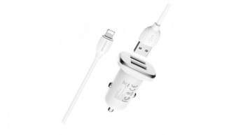 АЗУ USB Borofone BZ12 (12W, 2 порта, кабель MicroUSB) Белый от магазина РЭССИ