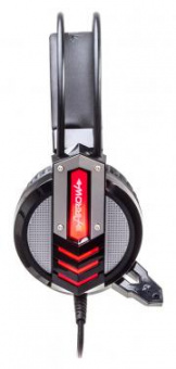 Наушники с микрофоном Оклик HS-L450G ARROW черный/красный 2.2м мониторные оголовье (472654) от магазина РЭССИ