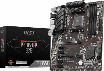 Материнская плата MSI PRO B550-P GEN3 Soc-AM4 AMD B550 4xDDR4 ATX AC`97 8ch(7.1) GbLAN RAID+VGA+DVI+HDMI от магазина РЭССИ
