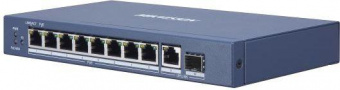 Коммутатор Hikvision DS-3E0510P-E 9G 1SFP 8PoE+ 110W неуправляемый от магазина РЭССИ