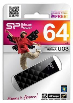 Флеш Диск Silicon Power 64Gb Ultima U03 SP064GBUF2U03V1K USB2.0 черный от магазина РЭССИ