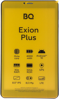 Планшет BQ 8077L Exion Plus SC9863A (1.6) 8C RAM3Gb ROM32Gb 8" IPS 1280x800 3G 4G Android 10.0 золотистый 8Mpix 2Mpix BT GPS WiFi Touch microSD 64Gb minUSB 4000mAh от магазина РЭССИ