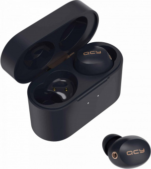 Гарнитура вкладыши QCY HT01 0.5м синий беспроводные bluetooth в ушной раковине от магазина РЭССИ