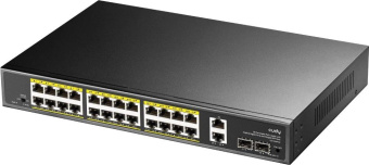 Коммутатор Cudy GS1026PS2 (L2) 26x1Гбит/с 2xКомбо(1000BASE-T/SFP) 2SFP 24PoE 300W неуправляемый от магазина РЭССИ