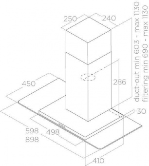Вытяжка каминная Elica Flat GLASS IX/A/60 нержавеющая сталь управление: кнопочное (1 мотор) от магазина РЭССИ