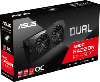 Видеокарта Asus PCI-E 4.0 DUAL-RX6750XT-O12G AMD Radeon RX 6750XT 12288Mb 192 GDDR6 2512/18000 HDMIx1 DPx3 HDCP Ret от магазина РЭССИ