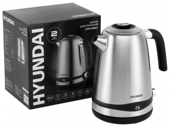 Чайник электрический Hyundai HYK-S4801 1.7л. 2200Вт серебристый/черный (корпус: металл) от магазина РЭССИ