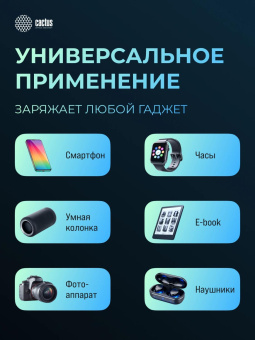 Мобильный аккумулятор Cactus CS-PBFSPA-10000 10000mAh 22.5W 4.5A 2xUSB-C белый от магазина РЭССИ