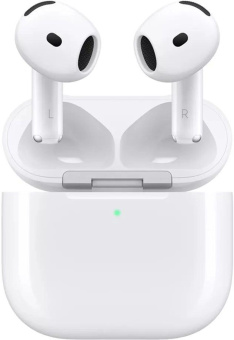 Гарнитура вкладыши Apple A3054,A3058 AirPods 4 белый беспроводные bluetooth в ушной раковине (MXP63CH/A) от магазина РЭССИ
