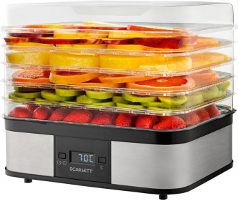 Сушка для фруктов и овощей Scarlett SC-FD421T19 5под. 245Вт нержавеющая сталь от магазина РЭССИ