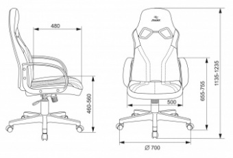 Кресло игровое Zombie RUNNER черный/синий текстиль/эко.кожа крестов. пластик от магазина РЭССИ